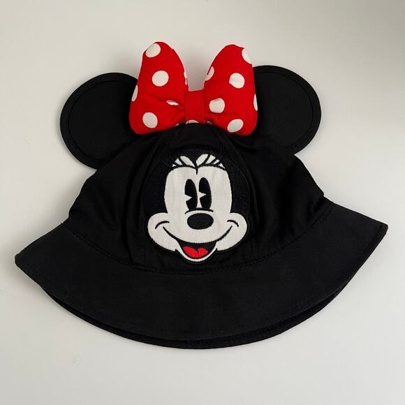 Disney Parks Minnie Mouse Ears Toddler Bucket Hat Polka-Dot Bow Embroidered NWOT - Picture 3 of 7